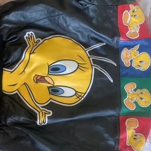 Vintage tweety leather jacket